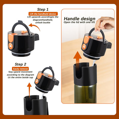 Glass 2 In 1 Olive Oil Dispenser Bottle for Kitchen Gadgets, Olive Oil Sprayer for Cooking 17oz/500ml (Light Blockage, Green)