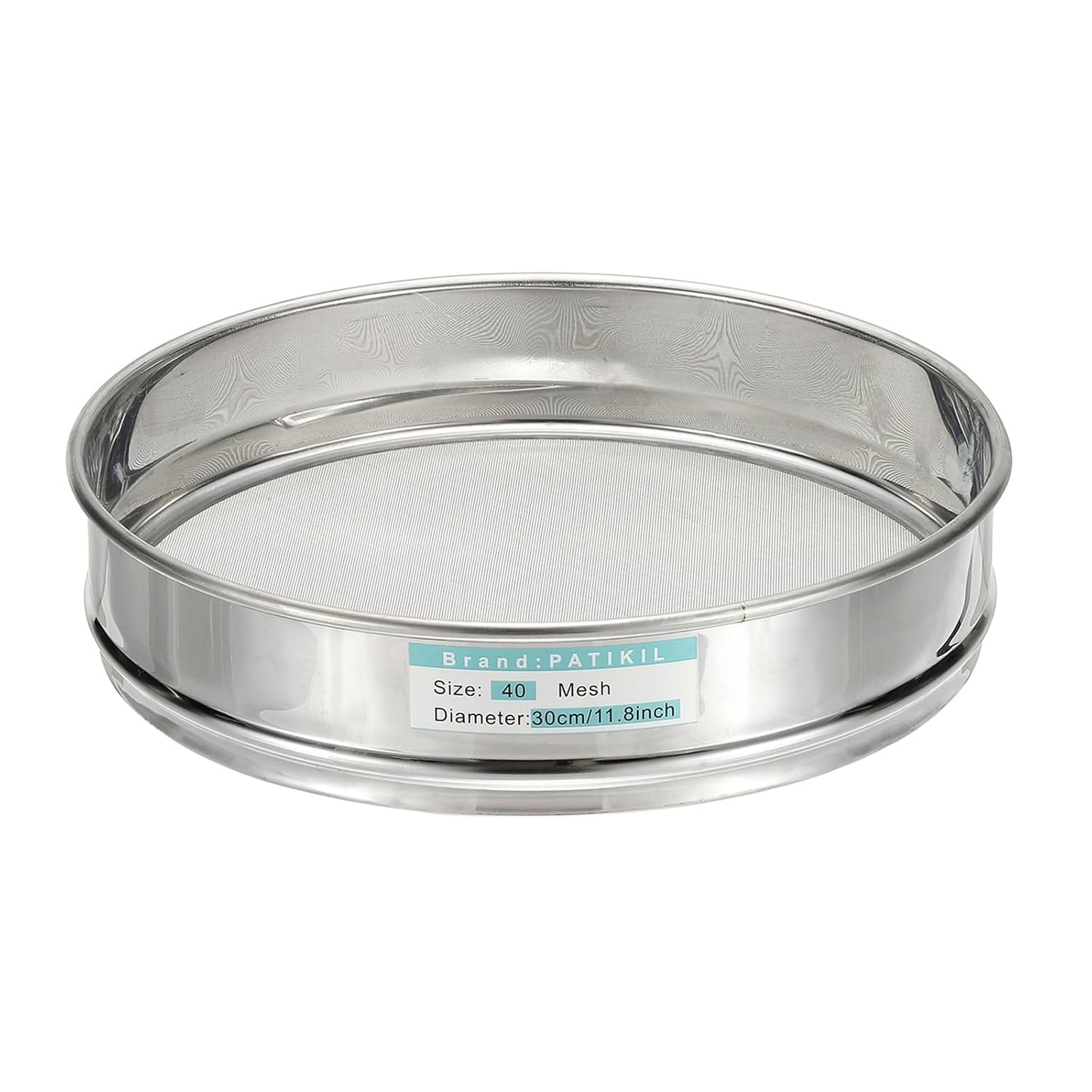 PATIKIL 10 Mesh(2mm) Lab Sieve, 11.8"(30cm) Diameter Sifting Screen 304 Stainless Steel Wire Cloth Fine Mesh Sieve for Industrial Laboratory Home Soil Sifter Dry Sift Screens Hash