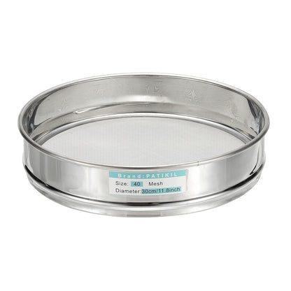 PATIKIL 10 Mesh(2mm) Lab Sieve, 11.8"(30cm) Diameter Sifting Screen 304 Stainless Steel Wire Cloth Fine Mesh Sieve for Industrial Laboratory Home Soil Sifter Dry Sift Screens Hash