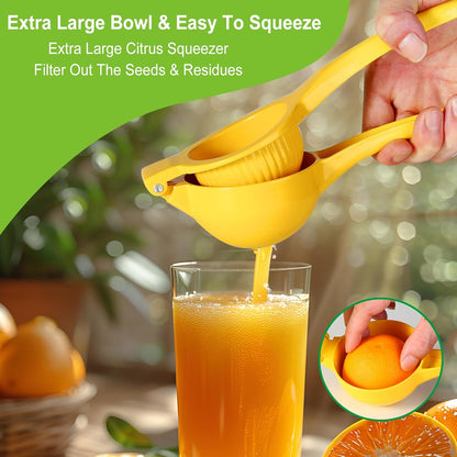 TEZZ Premium Lemon Squeezer, Large Heavy Duty Handhelp Juicer for Lemon, Metal Hand Press Citrus Juicer, Lime Squeezer Bar Tool, Manual Citrus Press
