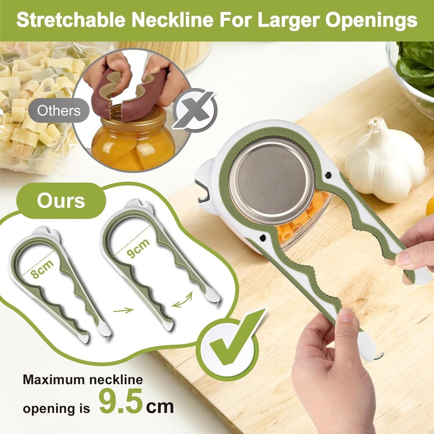 2026 6 in 1 Jar Opener for Weak Hands,Seniors with Arthritis, Large Multi Function Bottle Opener Lid Opener with Non Slip Rubber Jar opener Gripper Pad, Magnetic Suction Saves Space