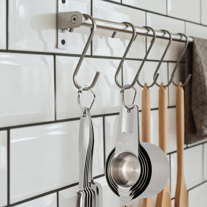 FANGSUN Narrow Measuring Spoons Set of 10, Heavy-Duty Stainless Steel Measuring Spoons with Long Handles & Engraved Measurements, Fits in Spice Jars, for Baking & Cooking