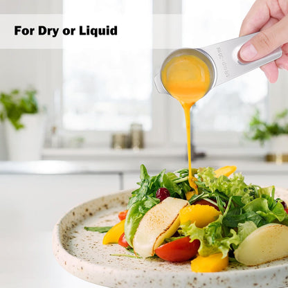 20PCS Measuring Cups and Spoons Set, Stainless Steel Stackable Nesting Measuring Set with Leveler for Baking, Cooking, Dry & Liquid Ingredients