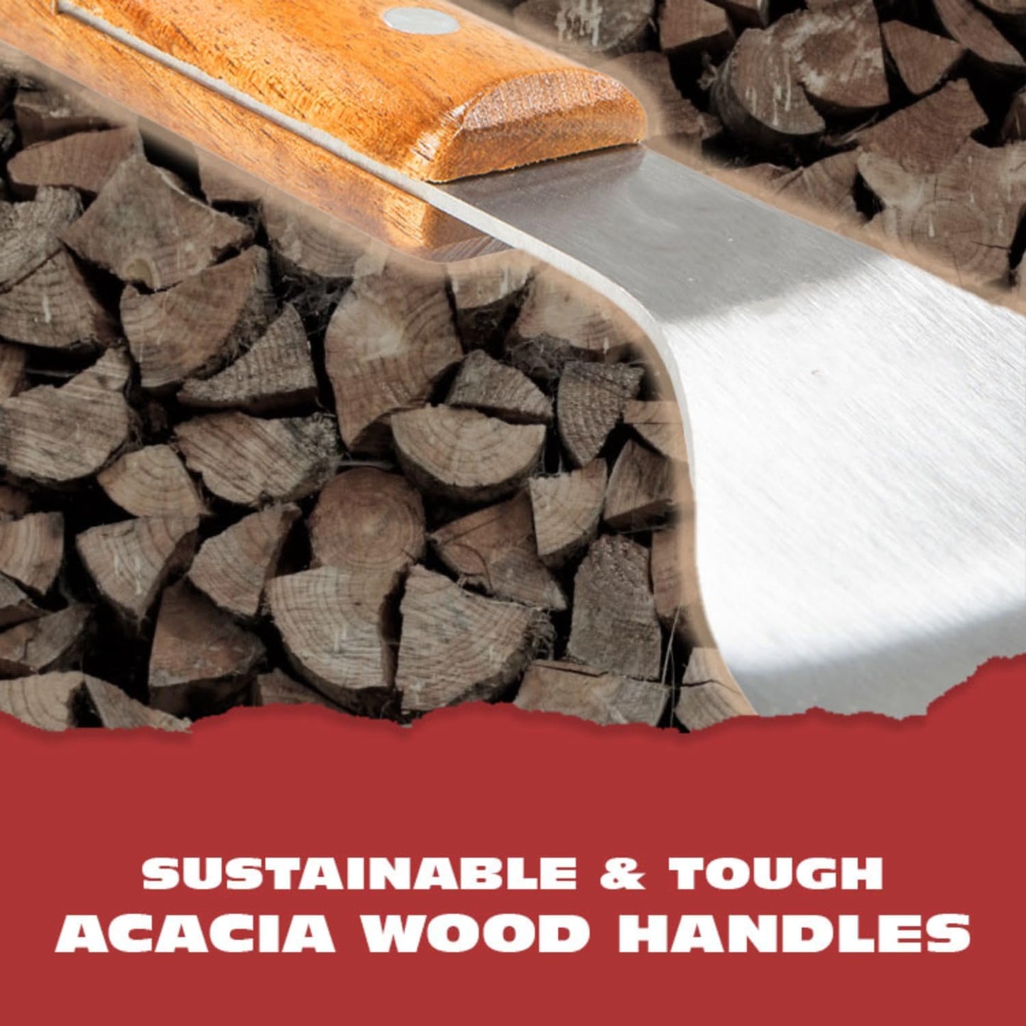 BBQ-AID Pro BBQ Tongs for Grill - 17" Professional Grade Barbecue Tongs for Cooking- Solid & Sturdy - Built with 304 Grade Stainless Steel and Acacia Wood - Heavy Duty Built to Last Kitchen essential.