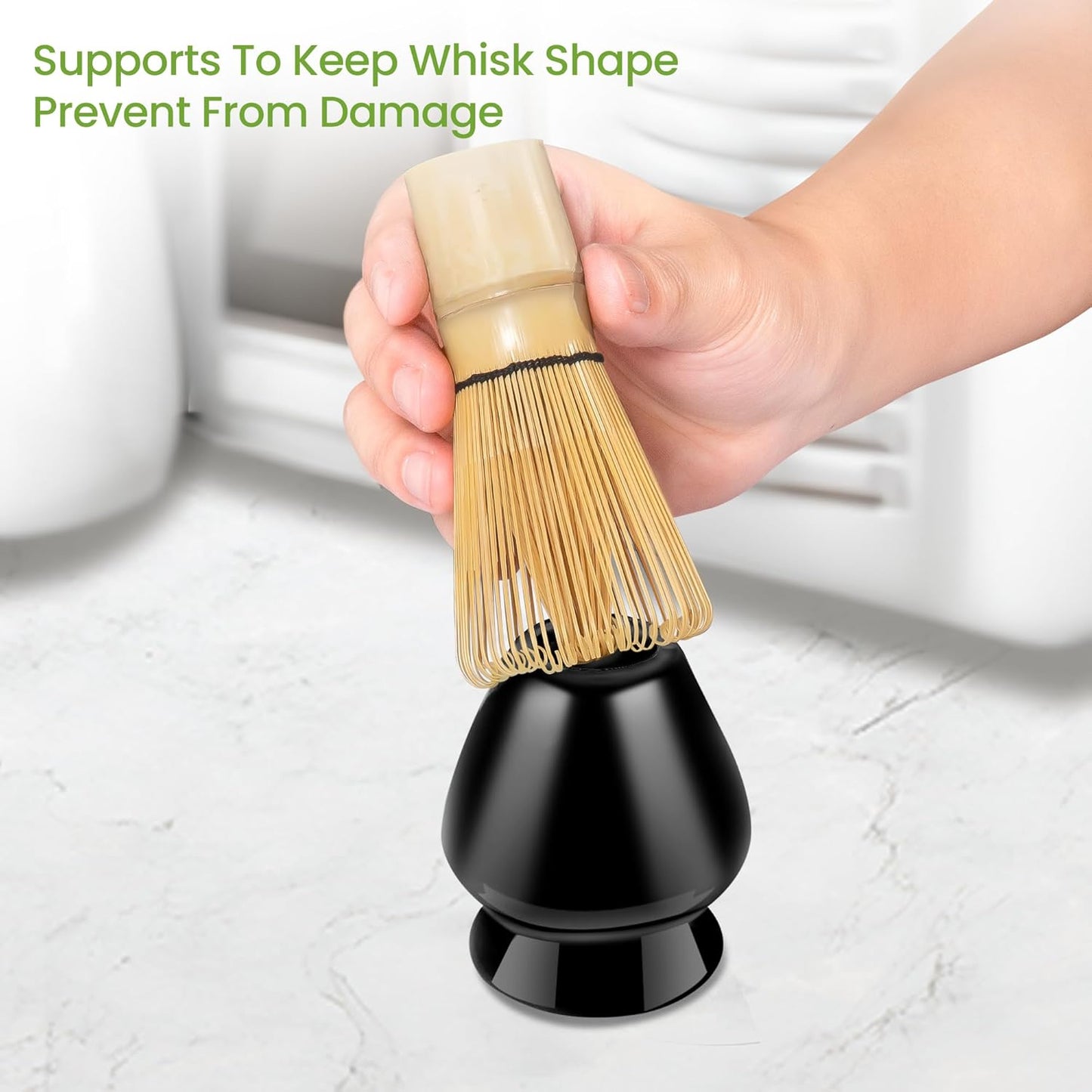 Matcha Whisk Set and Bowl, Matcha Making Kit Whisk, Bowl With Spout, Powder Starter Sifter, Ceramic Whisk Holder, Spoon Japanese Tea Tools For Ceremony Gift (White, 9 Pack)