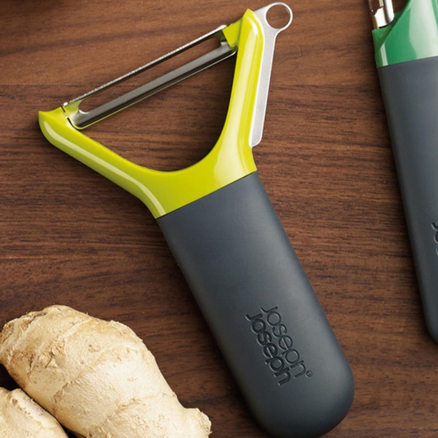 Joseph Joseph Multi-Peel Y-shaped Peeler Easy Grip Handles Stainless Steel Blade for Kitchen Vegetable Fruit, Light Green