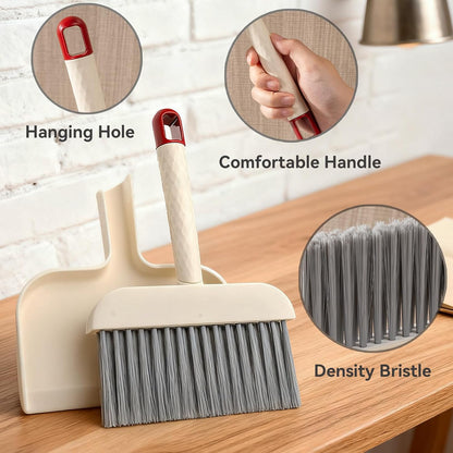 Small Dust Pan and Brush Set - Mini Dustpan and Brush Set, Small Broom and Dustpan Set, Whisk Broom, Dust pan and Brush for Desk, Table, Home, Kitchen.