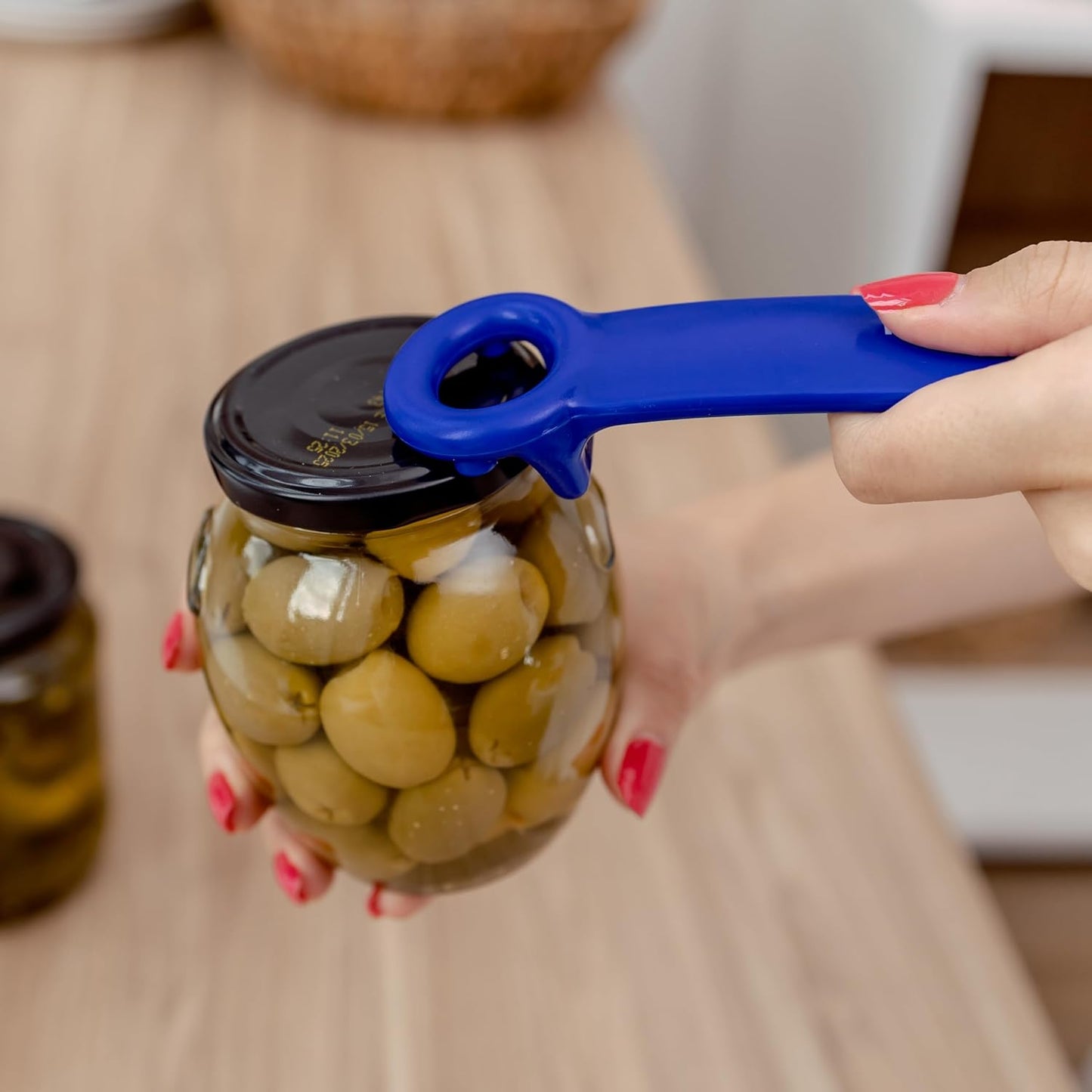 Jar Opener for Seniors with Arthritis, Plastic Jar Lid Opener for Weak Hands, Jar Opener Tool 5.5 inch – Red