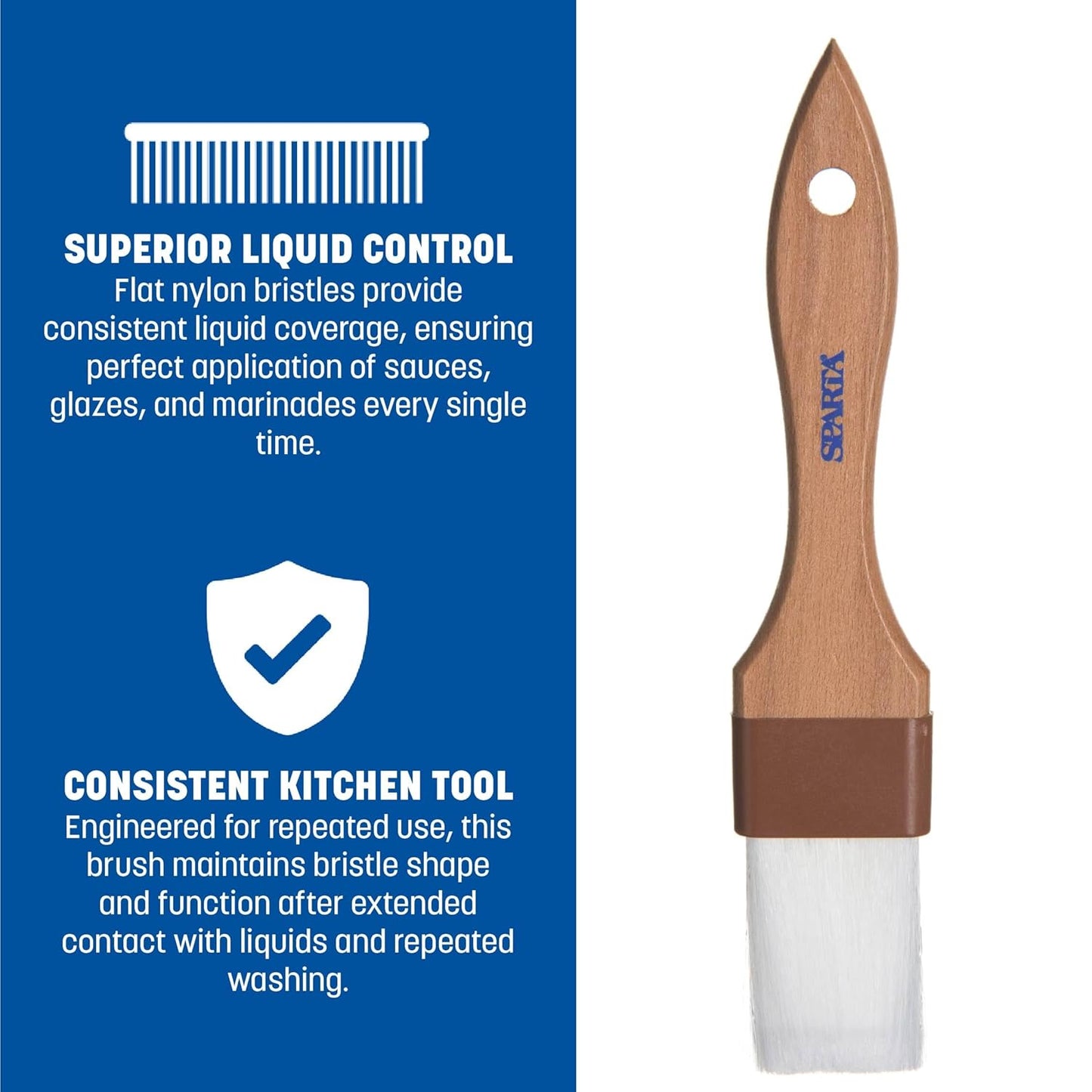 SPARTA 4039800 Nylon Wide Brush, Flat With Nylon Bristles, 3 Inches, Tan