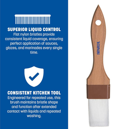 SPARTA 4039800 Nylon Wide Brush, Flat With Nylon Bristles, 3 Inches, Tan