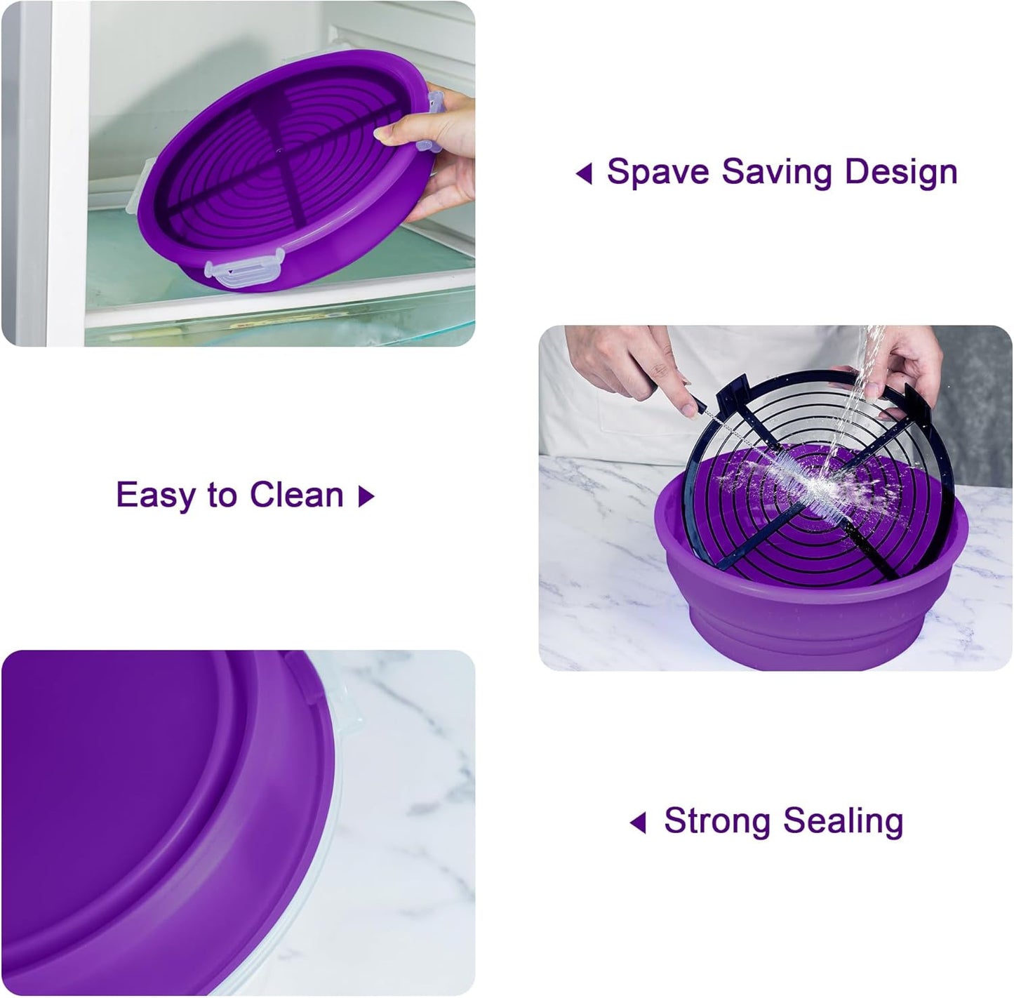 FJNATINH Collapsible Batter Bowl - Mess Free Better Breader Shaker Bowl with Lid Breading Shaker Container - Great for Fried Fish, Fried Chicken, Onion Rings, Wings & More,No Leak,Easy to Store