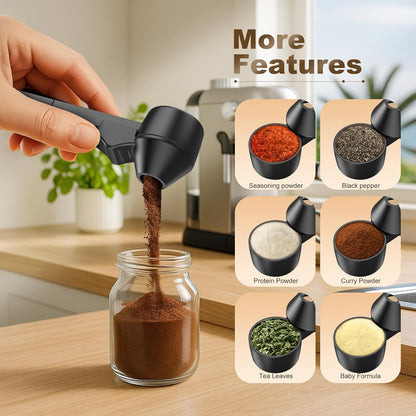 Coffee Scoop & Funnel for Reusable K Cup Refillable Coffee Pods,2 Tablespoon Coffee Scoop for Ground Coffee (1, Black)
