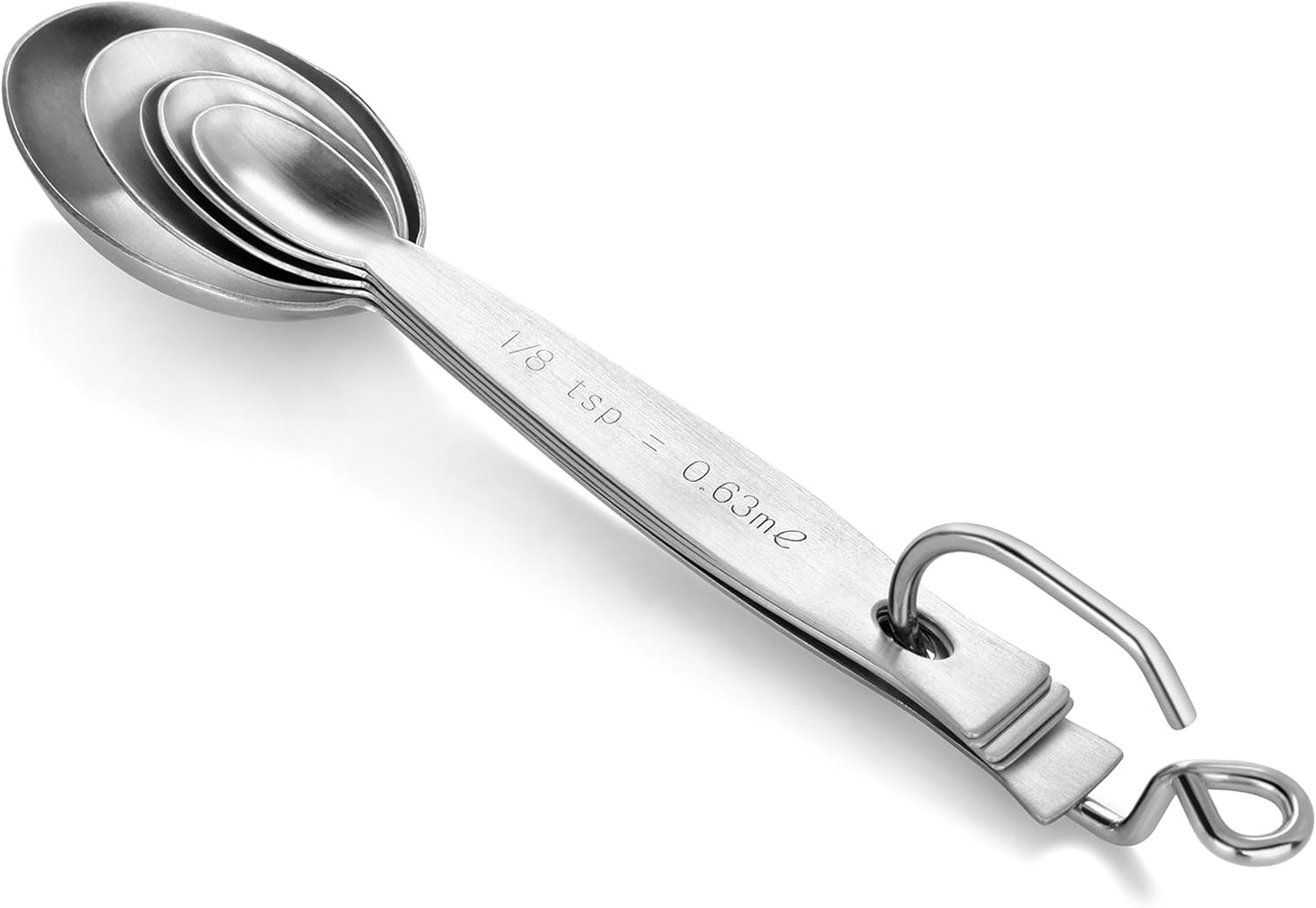 New Star Foodservice 18/8 Stainless Steel Measuring Spoons Set of 5, Silver