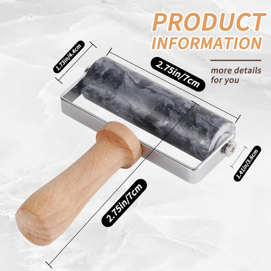 Small Marble Rolling Pin Pizza Roller with Dough Scraper Cutter, Marble Roller Non-Stick T-Type, For Cake Baking Tortilla Fudge Pizza Cookies and Other Kitchen Baking Cooking(White)