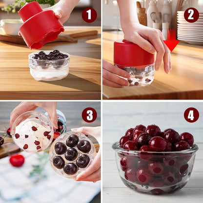 Multi Cherry Pitter Tool - 7 Holes Cherry Pit Remover with Hand-held Push Design, Quick Release and Save Your Time