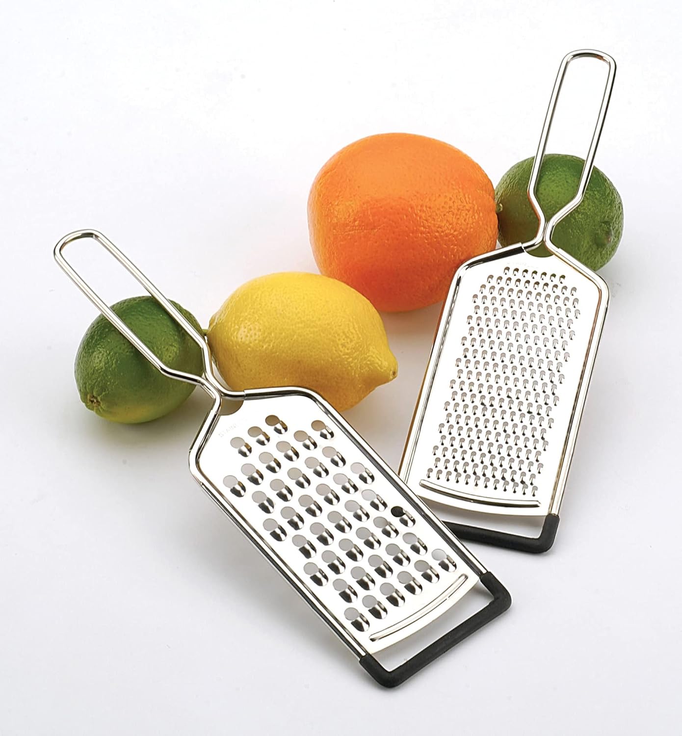 RSVP International Endurance Kitchen Collection Multi-Use Cheese Grater Handheld Potato Slicer Shredder for Hard & Soft Cheeses, Vegetables & Zesting, 6 x 5 x 9-3/4-Inch, Non-Slip Bottom