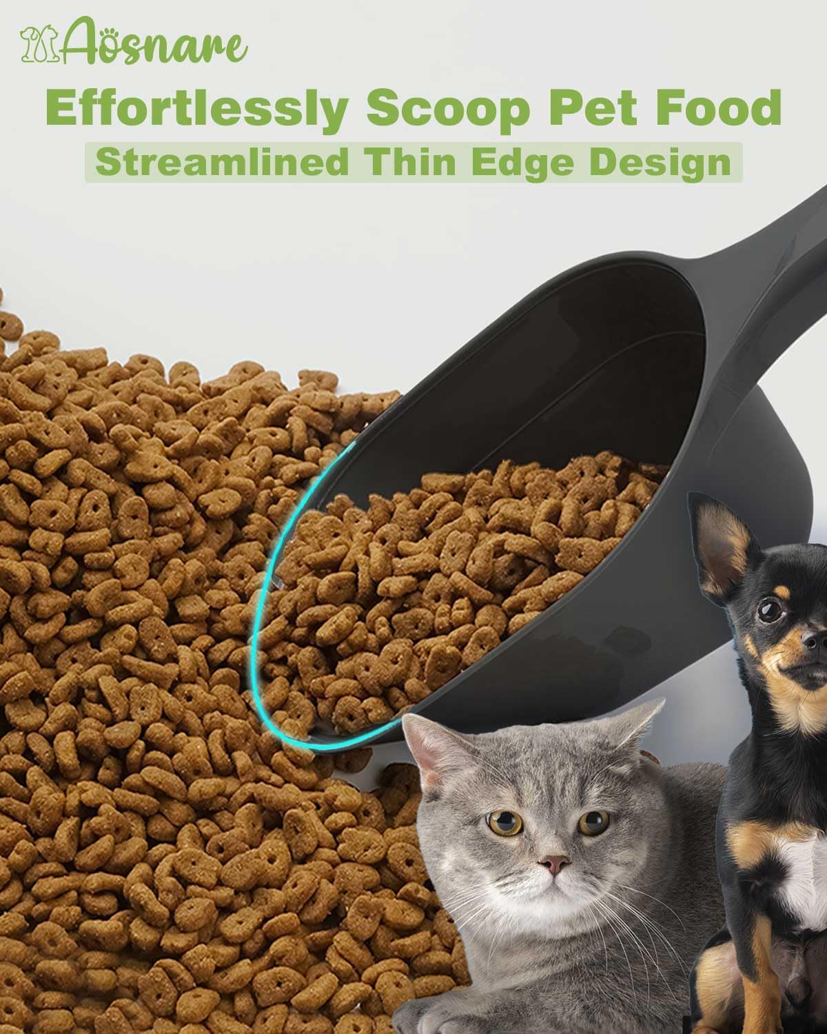 Dog-Cat Food-Scoop Measuring-Cup,1 Cup Capacity Versatile Plastic Pet Food Scoop with Measuring Lines 1 Cup and 1/2 Cup for Precise Portion Control (2, Blue and Pink)