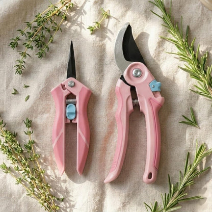 NEXON Garden Pruning Shears 2 Pack, 8" Bypass Hand Pruner & 6.25" Precision Garden Scissors, Professional Garden Clippers for Plants and Flowers