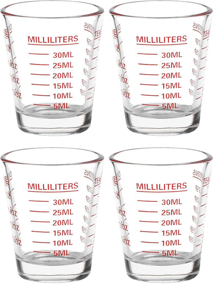 Shot Glass Measuring Cup | Non Fading | Bar Bartender Accessories, Jigger for Bartending | Tablespoon Measuring Spoon (2, White)