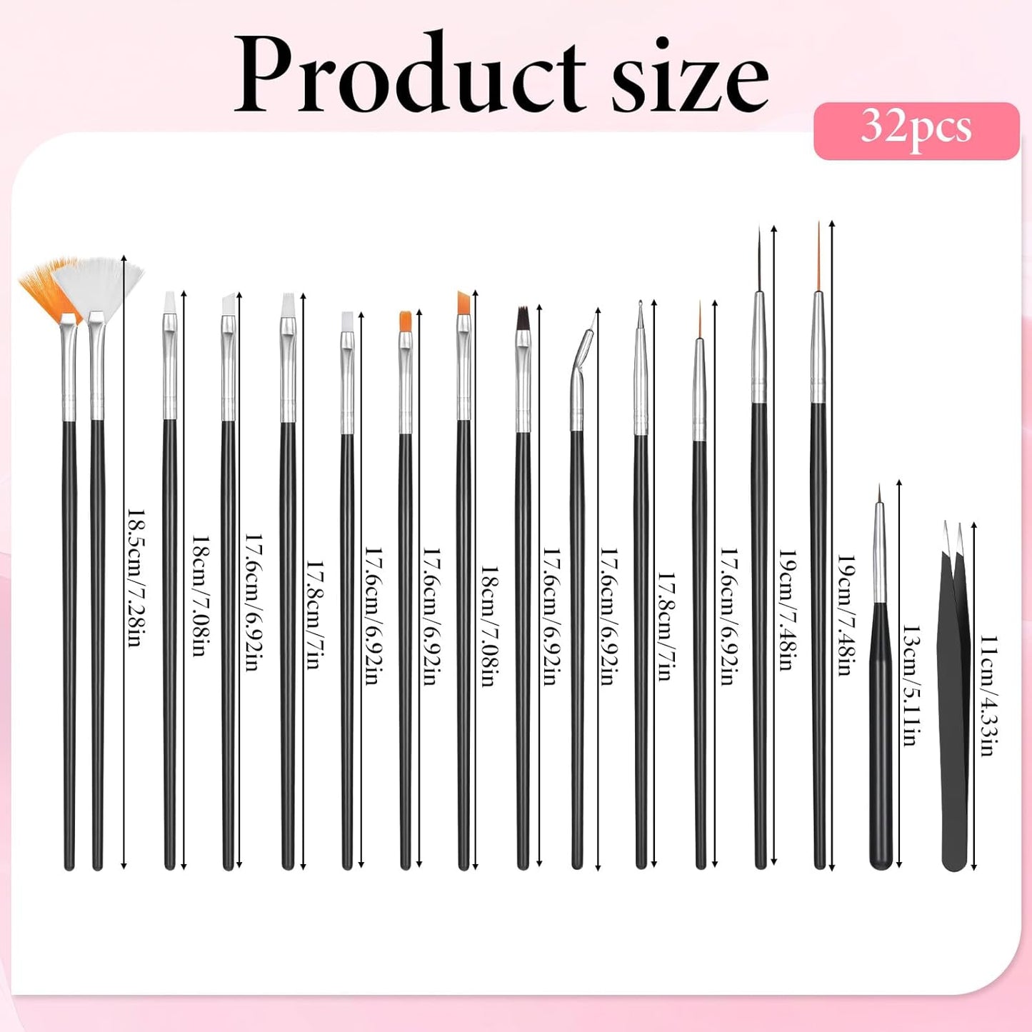 32Pcs Cake Painting Brushes Cake Candy Decorating Brush Tool Fondant Sugar Cookie Painting Brushes Supplies Multiple Function Pastry Brush Elbow and Straight Tweezer Pasta Tweezer for Baking Fondant
