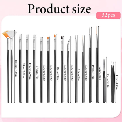 32Pcs Cake Painting Brushes Cake Candy Decorating Brush Tool Fondant Sugar Cookie Painting Brushes Supplies Multiple Function Pastry Brush Elbow and Straight Tweezer Pasta Tweezer for Baking Fondant