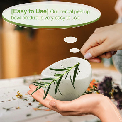 1Pcs Herb Stripper, Pottery Herb Stripper Bowl，Comes With A Cleaning Cloth And A Cleaning Brush.Suitable For Stripping Leafy Herbs.