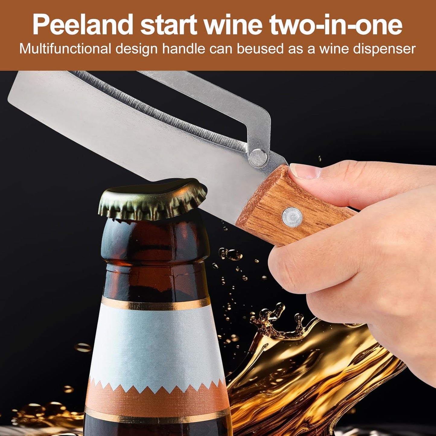 Multi-Functional Kitchen Vegetable Peeler with Ergonomic Handle & Bottle Opener,Stainless Steel Peeler Knife with Sharp Blade for Fruit Kiwi Potato Pumpkin