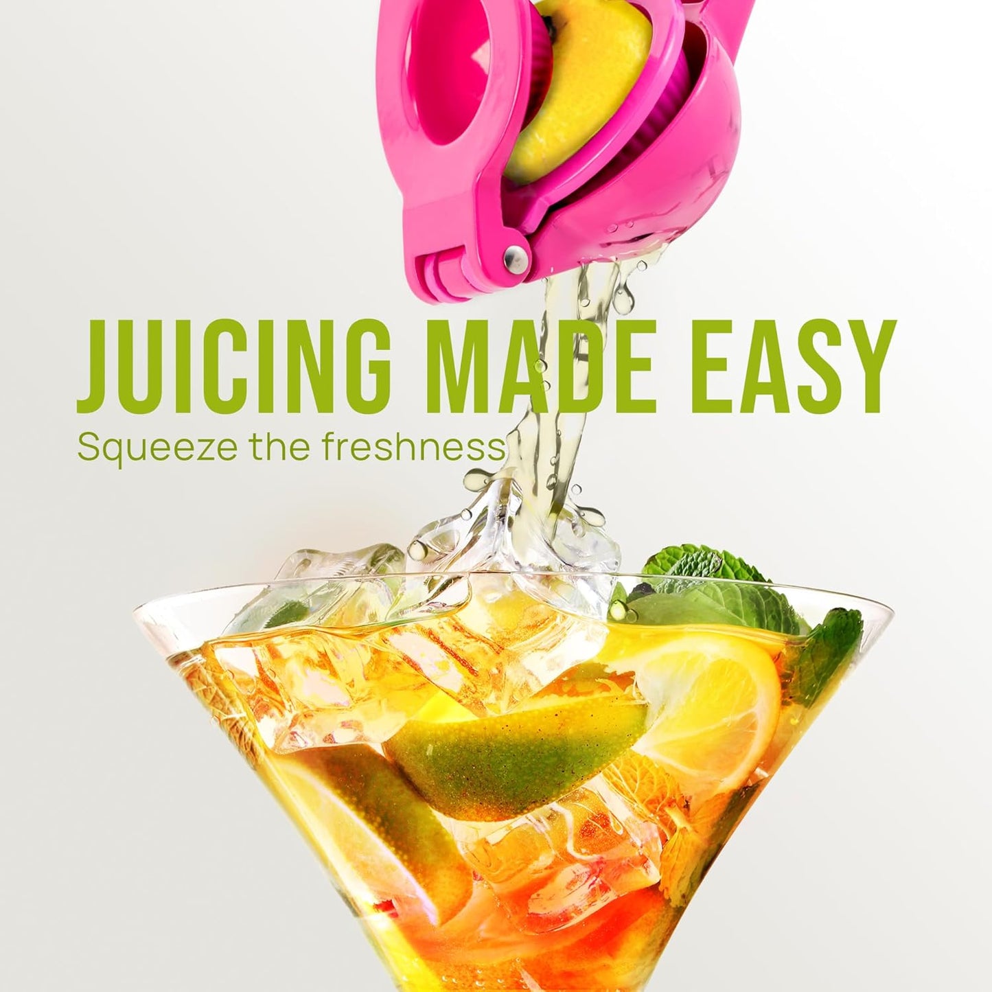 Zulay Kitchen Metal 2-in-1 Lemon Squeezer - Sturdy Max Extraction Hand Juicer Lemon Squeezer Gets Every Last Drop - Easy to Clean Manual Citrus Juicer - Easy-Use Lemon Juicer Squeezer - Yellow/Green