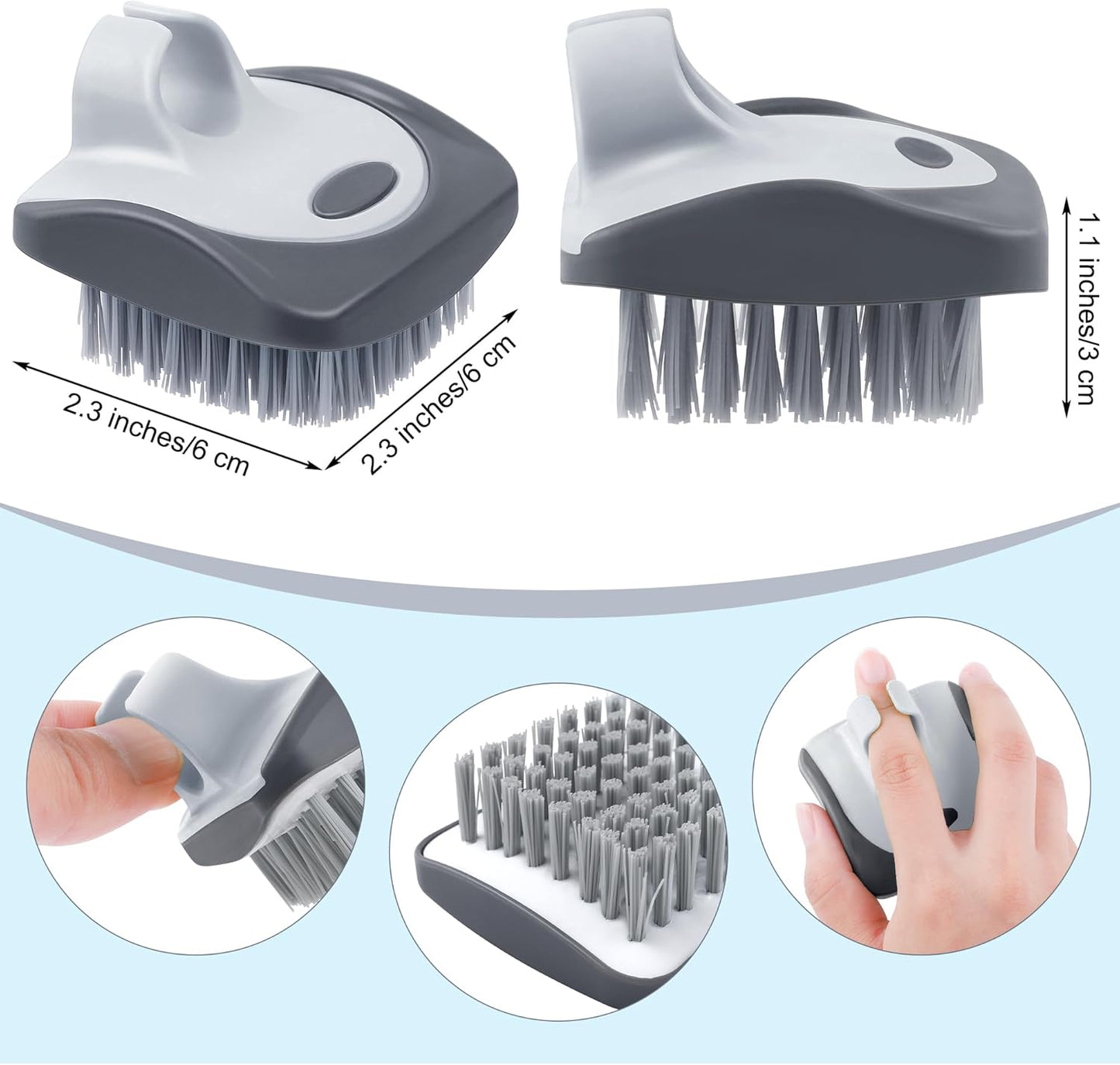 Aodaer 4 Pieces Vegetable Brush Potato Scrubber Brush Silicone Hard and Soft Side Fruit Cleaning Tools for Delicate or Tough-Skinned Vegetables
