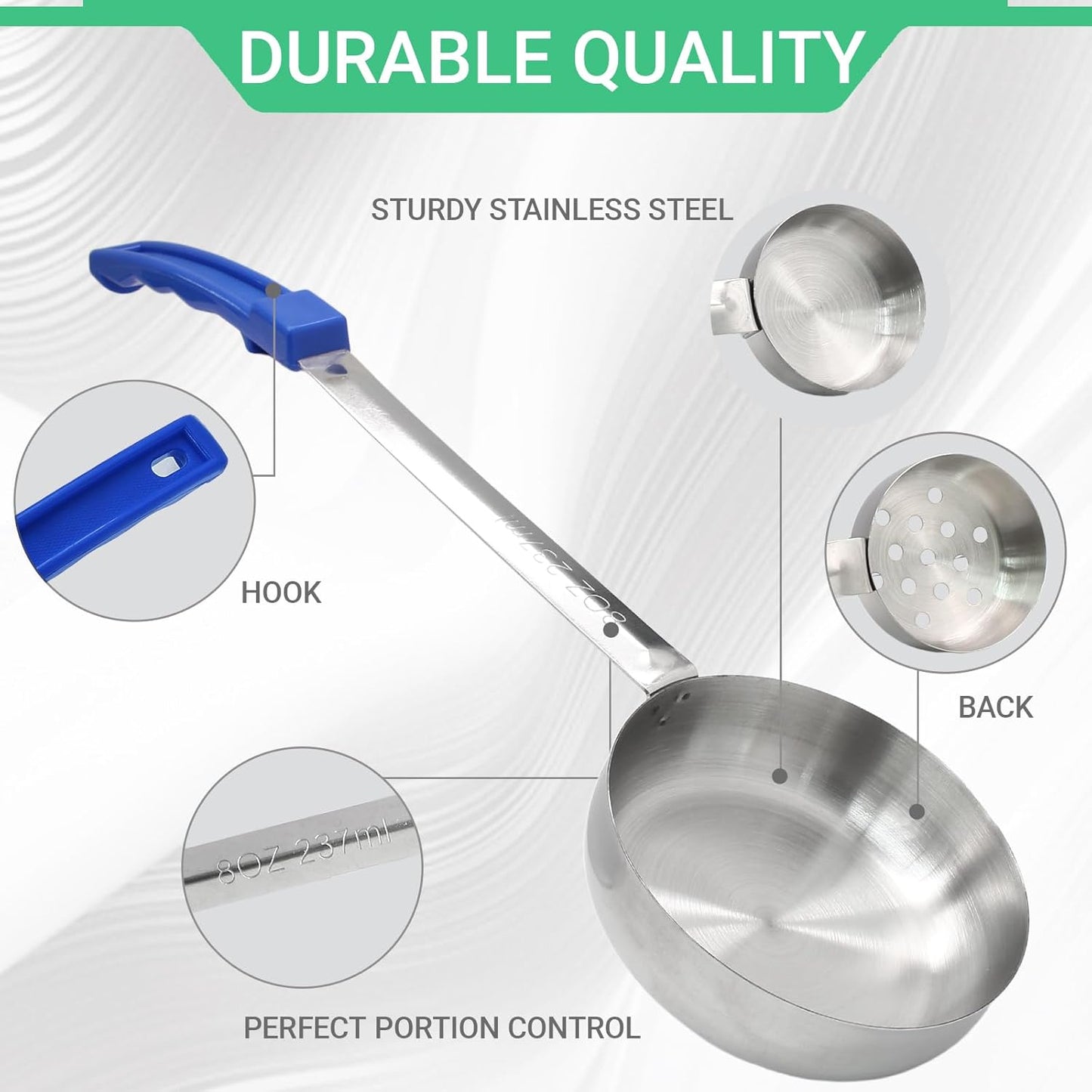 8PCS 2oz Portion Control Serving Spoons,Bariatric Serving Utensils Ideal Weight Watchers,Slotted and Unslotted Scoops,Heavy Duty Stainless Steel Utensils for Restaurants/Weight Loss(Red)