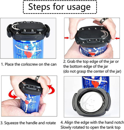 Smooth Edge Can Top Cutter Remover with 2 Silicone Guards Bottle Opener – Safe Draft Top Opener for Beer Soda Cans, DIY Plant Pot Storage Container