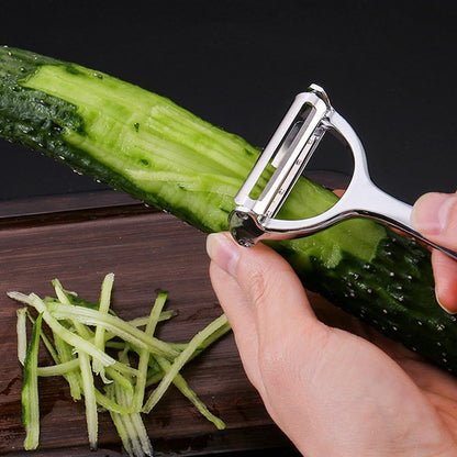 2-in-1 Multifunction Vegetable Peeler & Julienne Slicer, Stainless Steel Dual Blade for Potatoes, Carrots, Cucumbers, Ergonomic Kitchen Peeler.