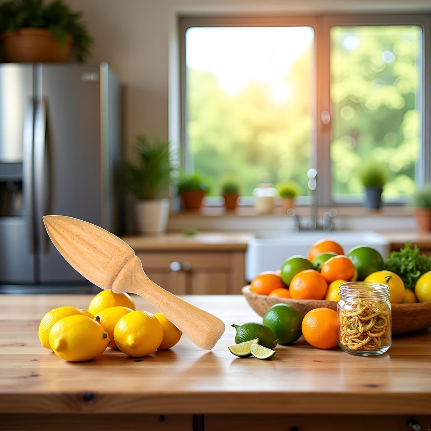 Wooden Citrus Juicer - Manual Handheld Lemon Orange Reamer with Ergonomic Grip, Durable Fruit Squeezer Tool for Home/Bar/Cafe Use, Portable Kitchen Accessories for Juicing Limes and Citrus Fruits