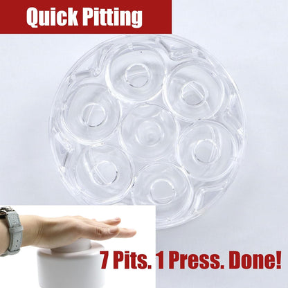 Efficient 7-Hole Cherry Pitter Tool – Quick-Release Seed Remover for Bakey, Time & Space-Saving Design (Red)