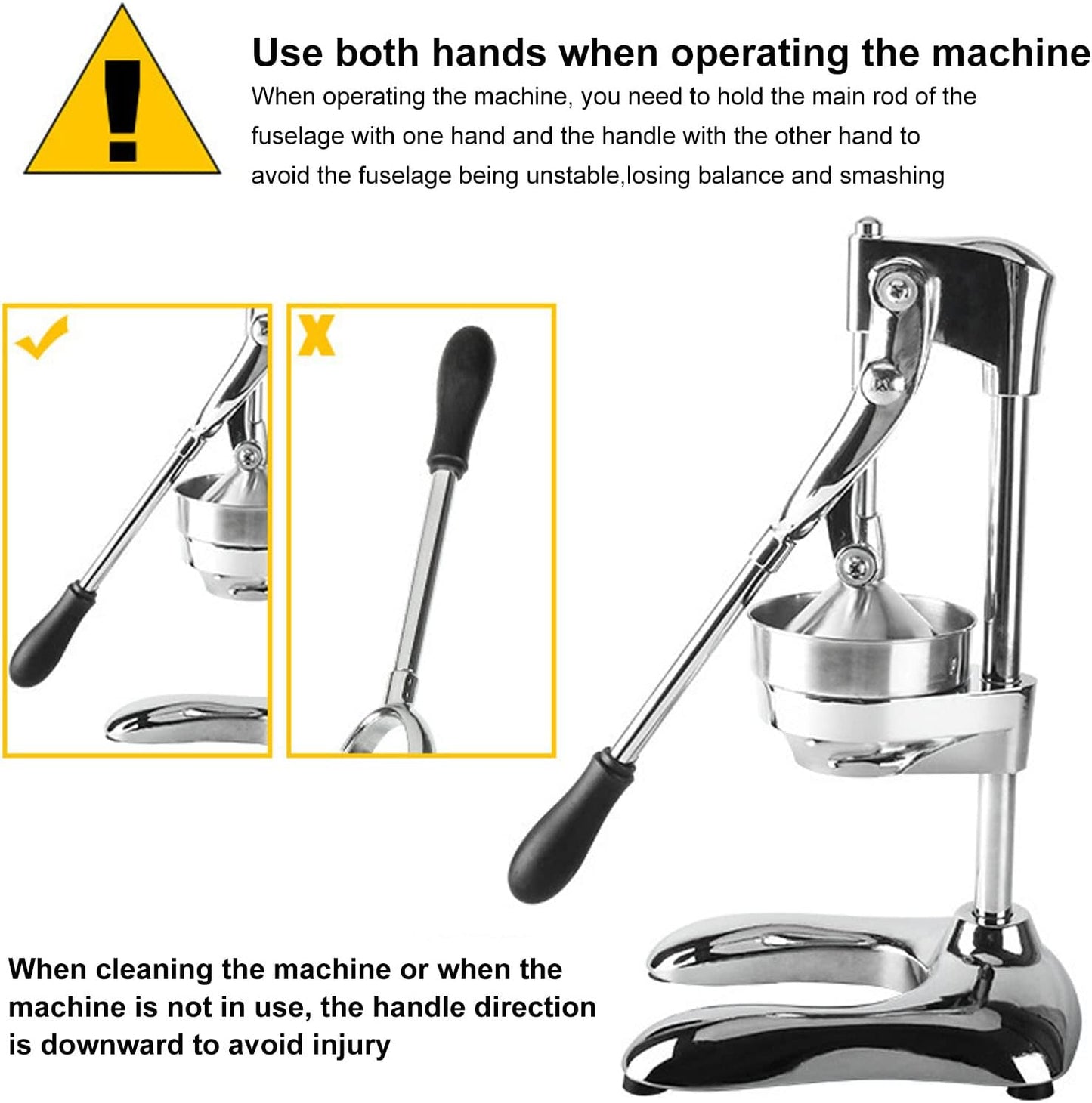 Nutripress Manual Juicer Stainless Steel Large Orange Squeezer Manual Press Juicer Separate Design Hand Pressed Juicer Fruit Squeezer With U Shaped Base Manual