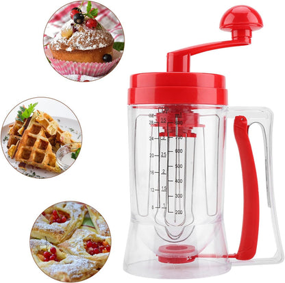 Pancake Batter Dispenser Hand Held Manual Pancake Dispenser for Batter, Cupcake Blender Machine Baking Tool for Cakes Waffles Batters