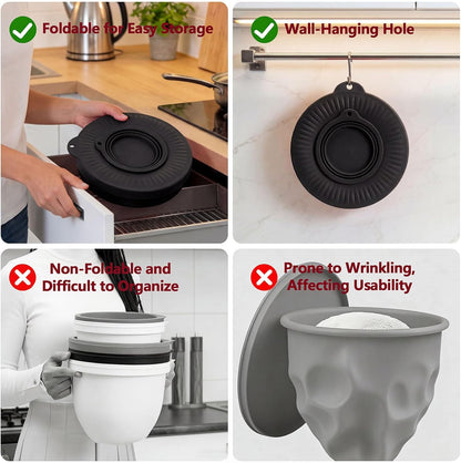 Silicone Bowl Liner for KitchenAid Mixer 4.5/5QT, Collapsible Mixing Bowl Insert with Airtight Lid, Food Grade Silicone KitchenAid Stand Mixer Bowl Liner, Heat Resistant, Dishwasher Safe, 1 (Black)