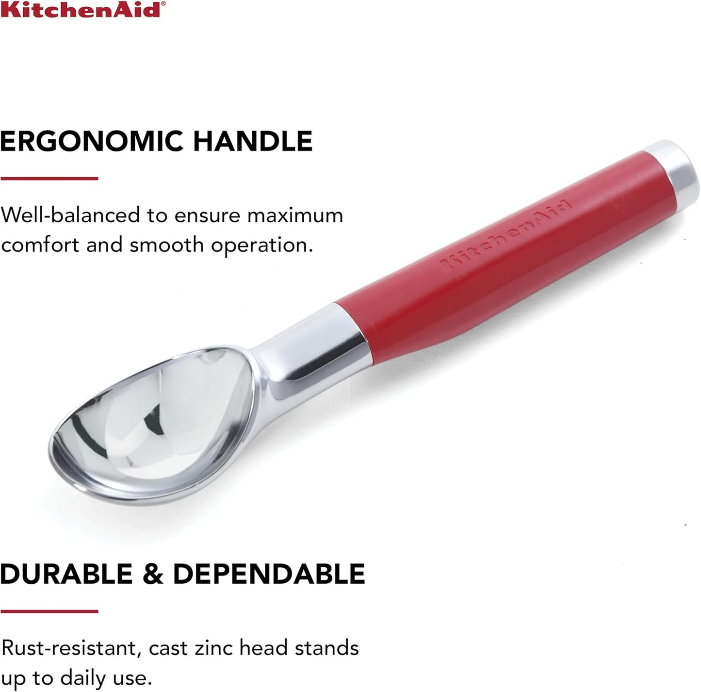 KitchenAid Classic Ice Cream Scoop, 8.6 inches, Black