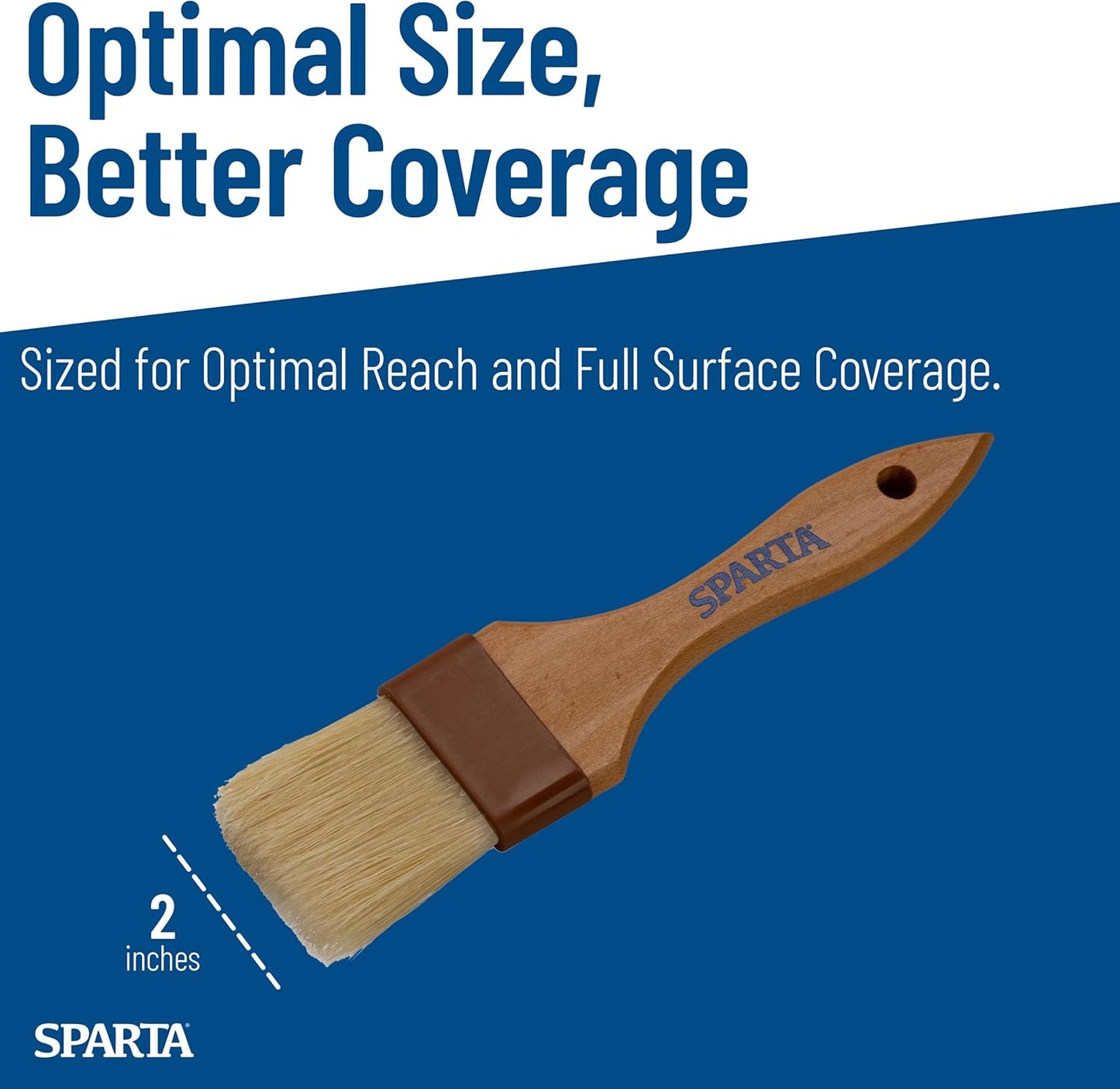 SPARTA Kitchen Basting Brush – 4037300 Basting Brush for Cooking Flat Boar Bristle Brush, Hardwood Handle for Kitchens, Restaurants, Catering, High Heat Food Prep, 1.5in
