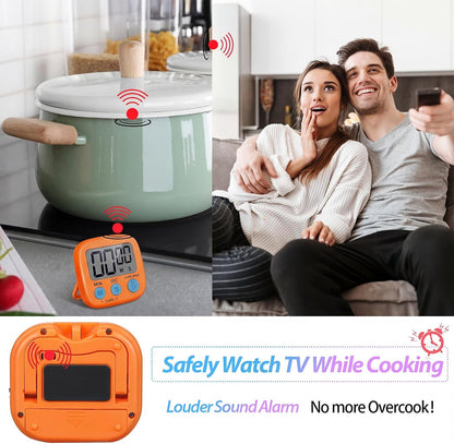 Weewooday 24 Pcs Small Digital Kitchen Timer Magnetic Back and Switch Minute Second Count up Countdown Big LCD Display Loud Alarm for Teacher Cooking Baking (Colorful)