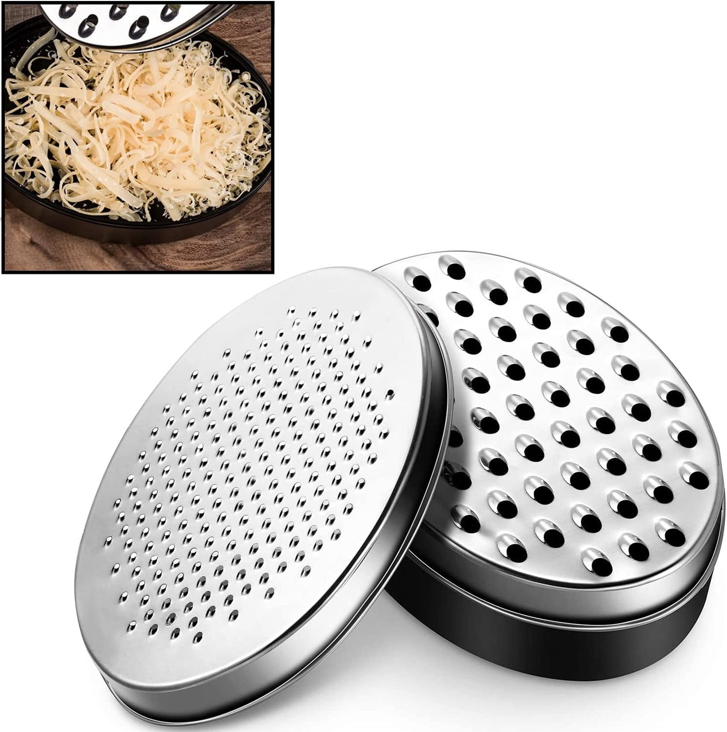 Cheese Grater Citrus Lemon Zester with Food Storage Container & Lid - Perfect For Hard Parmesan Or Soft Cheddar Cheeses, Ginger, Vegetables, Butter, Chocolate & Nutmeg (Red)