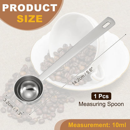 uxcell Measuring Spoon, 15ml Long Handle Table Scoop Teaspoon Coffee Scoop Spoon for Ground Coffee Tea Sugar Cooking Baking, Black