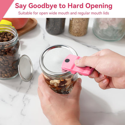 2 Pack Canning Jar Opener with Magnets, Mason Jar Opener For Canning Lids, Regular and Wide Mouth Lids, Powerful Magnet for Easy Refrigerator Storage, Releases Vacuum Seal– Patent Pending (Blue)