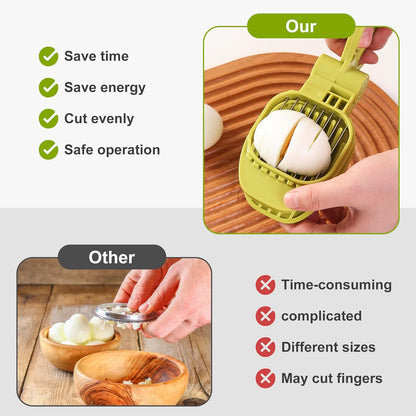 Fruit Slicer, Strawberry, Banana, Kiwi Cutter, Egg Slicer for Hard Boiled Eggs, for Fruit Sausages, Cucumbers, Mushroom Cutter, Rapid & Safe Slicing Kitchen Gadgets (Red)