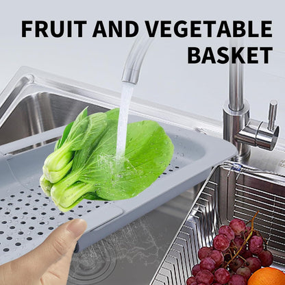 Nice Day Colander Strainer Over The Sink, Collapsible Colander Extendable Plastic Fruit Vegetable Strainer Drainer Basket for Kitchen