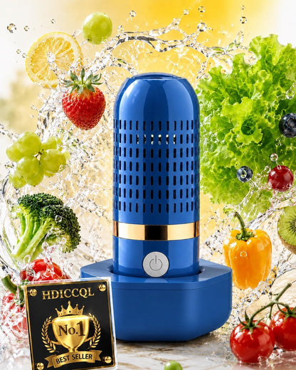 Fruit Washer Vegetable Cleaner Wash Veggie Fruit Produce Machine Device Purifier Portable 10-Minute Auto Cycle, USB Rechargeable Ipx7 Waterproof Fruit Washer(Green)