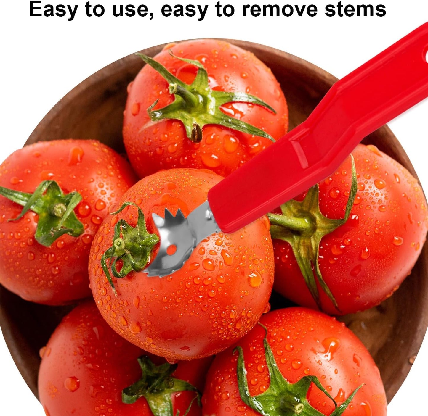 4pcs Tomato Corer Tools, Stainless Steel Strawberry Huller Fruit & Vegetable Stem Remover Practical Kitchen Tool for Dessert & Salad Prep