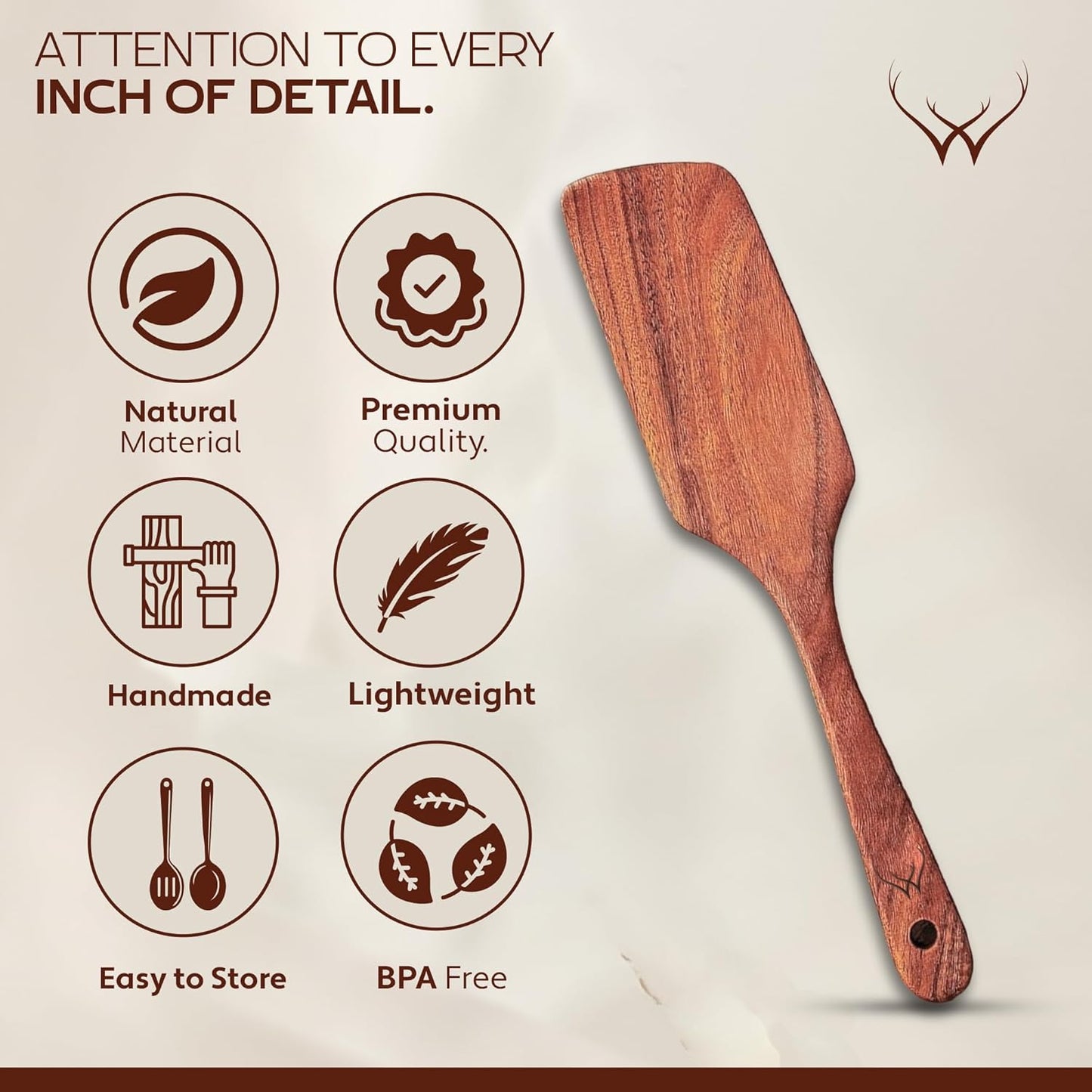 Skinny Spurtle for Sourdough Starter for Baking Tools - 12" Wooden Spurtle for Deep Jar & Dough Whisk - Sourdough bread baking supplies, Teak Wooden Spatula for Cooking