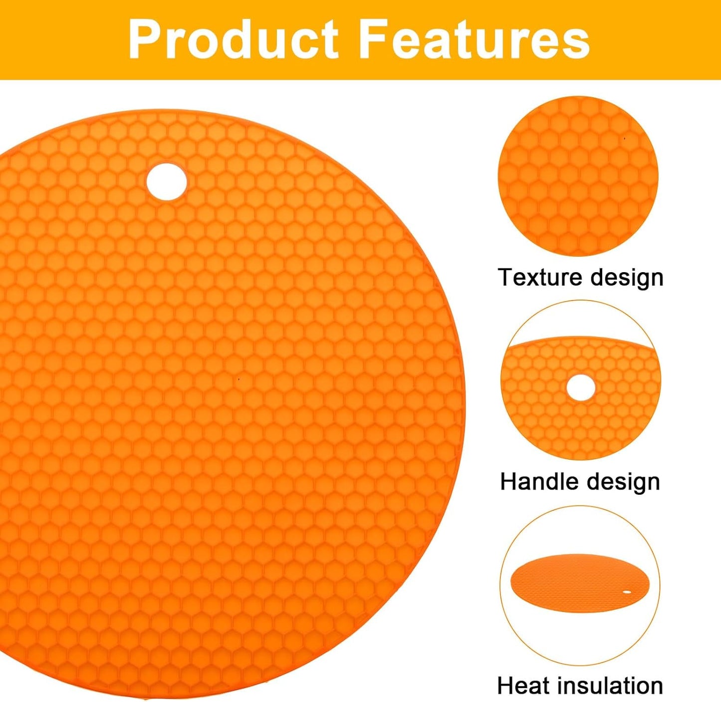 uxcell 4pcs Silicone Jar Opener Pads, 17.5cm/7" Texture Can Opener Multipurpose Round Bottle Lid Opener Non-Slip Coasters for Weak Hands Seniors Children, Black