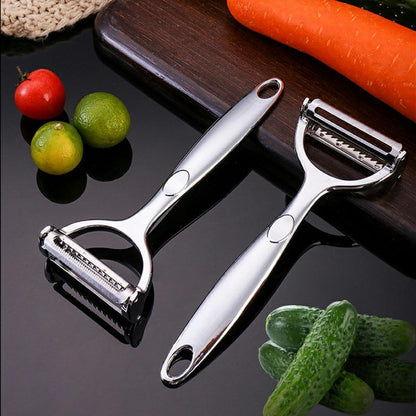 2-in-1 Multifunction Vegetable Peeler & Julienne Slicer, Stainless Steel Dual Blade for Potatoes, Carrots, Cucumbers, Ergonomic Kitchen Peeler.